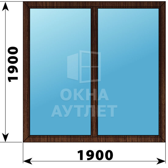 Двухстворчатое окно из дуба 1900×1900 Г-Г ОА-50582