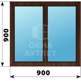 Двухстворчатое окно из дуба 900×900 Г-Г ОА-44829