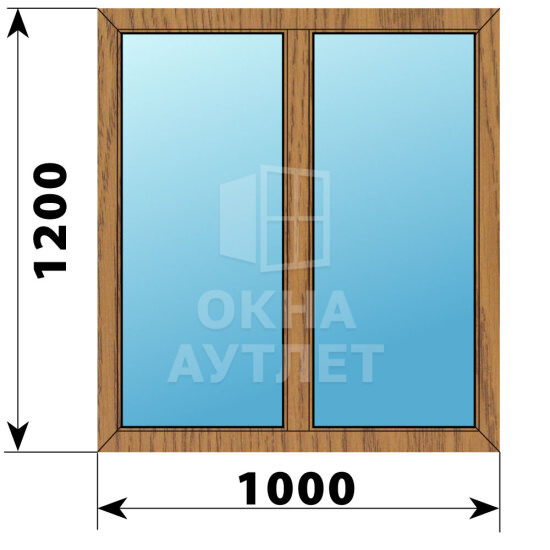 Двухстворчатое окно из лиственницы 1000×1200 Г-Г ОА-44517