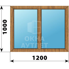 Двухстворчатое окно из лиственницы 1200×1000 Г-Г ОА-44382