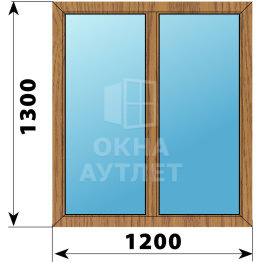 Двухстворчатое окно из лиственницы 1200×1300 Г-Г ОА-45063