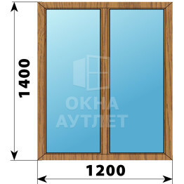 Двухстворчатое окно из лиственницы 1200×1400 Г-Г ОА-49133