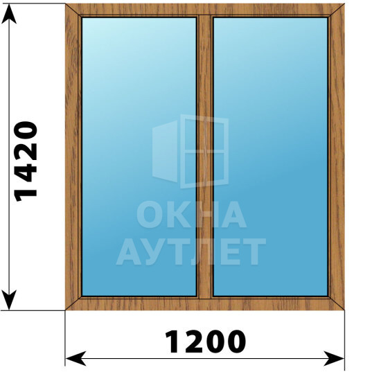 Двухстворчатое окно из лиственницы 1200×1420 Г-Г ОА-49307