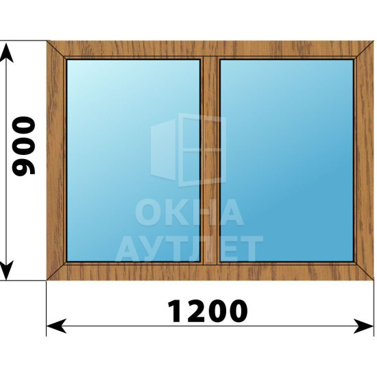 Двухстворчатое окно из лиственницы 1200×900 Г-Г ОА-44697