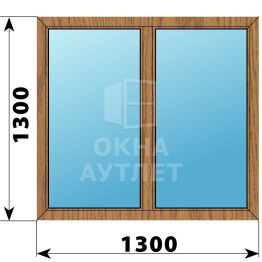 Двухстворчатое окно из лиственницы 1300×1300 Г-Г ОА-45267