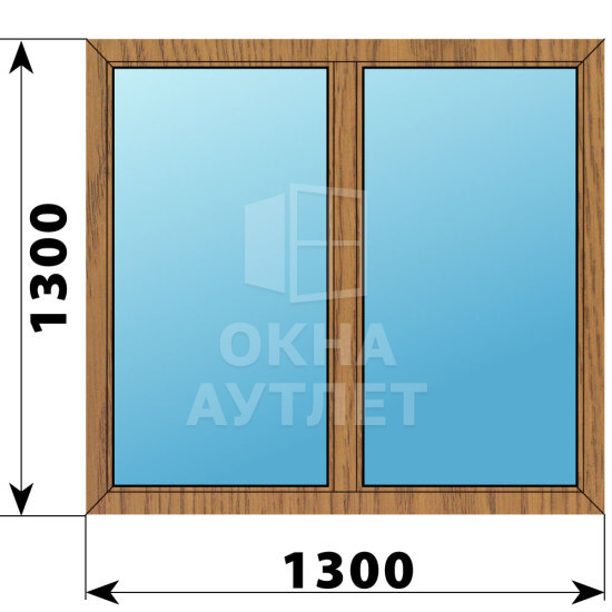 Двухстворчатое окно из лиственницы 1300×1300 Г-Г ОА-45267