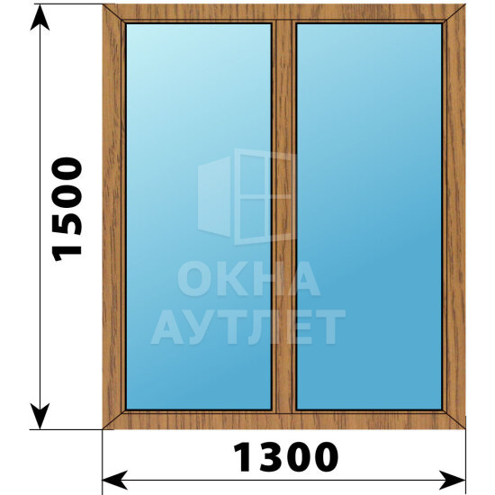 Двухстворчатое окно из лиственницы 1300×1500 Г-Г ОА-45210