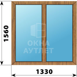 Двухстворчатое окно из лиственницы 1330×1560 Г-Г ОА-49385