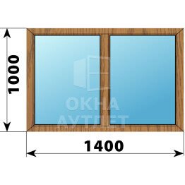 Двухстворчатое окно из лиственницы 1400×1000 Г-Г ОА-45378