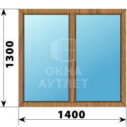 Двухстворчатое окно из лиственницы 1400×1300 Г-Г ОА-44358