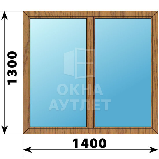 Двухстворчатое окно из лиственницы 1400×1300 Г-Г ОА-44358