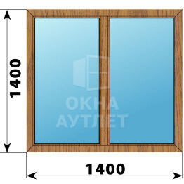 Двухстворчатое окно из лиственницы 1400×1400 Г-Г ОА-44466
