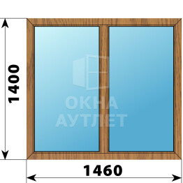 Двухстворчатое окно из лиственницы 1460×1400 Г-Г ОА-44403