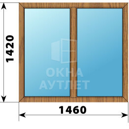 Двухстворчатое окно из лиственницы 1460×1420 Г-Г ОА-43983