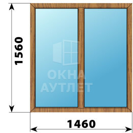 Двухстворчатое окно из лиственницы 1460×1560 Г-Г ОА-45276