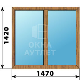 Двухстворчатое окно из лиственницы 1470×1420 Г-Г ОА-45366