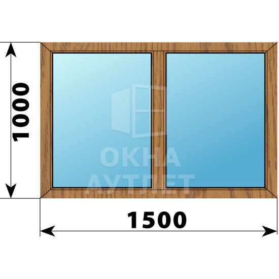 Двухстворчатое окно из лиственницы 1500×1000 Г-Г ОА-45393