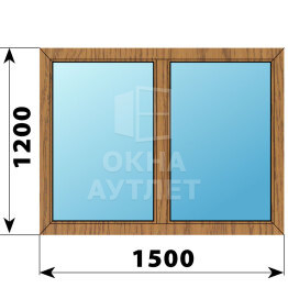 Двухстворчатое окно из лиственницы 1500×1200 Г-Г ОА-45453