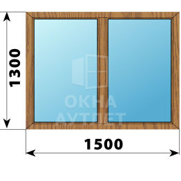 Двухстворчатое окно из лиственницы 1500×1300 Г-Г ОА-45126