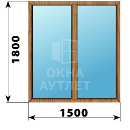 Двухстворчатое окно из лиственницы 1500×1800 Г-Г ОА-44952