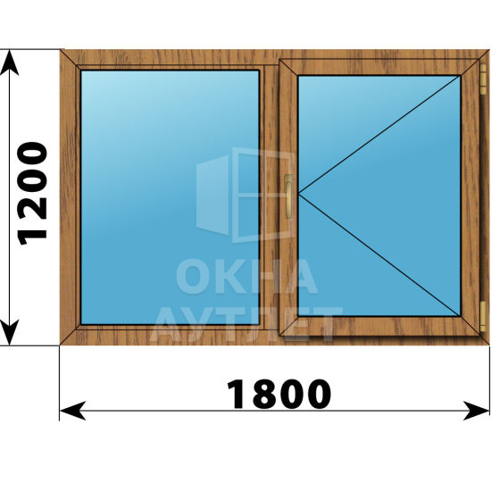 Двухстворчатое окно из лиственницы 1800×1200 Г-П ОА-46383