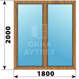 Двухстворчатое окно из лиственницы 1800×2000 Г-Г ОА-46212