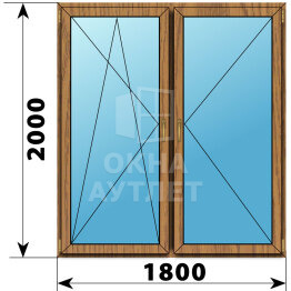 Двухстворчатое окно из лиственницы 1800×2000 ПО-П ОА-47496