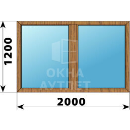 Двухстворчатое окно из лиственницы 2000×1200 Г-Г ОА-45507