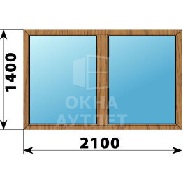 Двухстворчатое окно из лиственницы 2100×1400 Г-Г ОА-45822