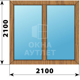 Двухстворчатое окно из лиственницы 2100×2100 Г-Г ОА-46653