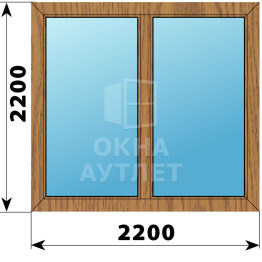 Двухстворчатое окно из лиственницы 2200×2200 Г-Г ОА-46746