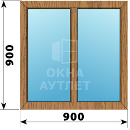Двухстворчатое окно из лиственницы 900×900 Г-Г ОА-44298