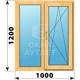 Двухстворчатое окно из сосны 1000×1200 Г-ПО ОА-41917