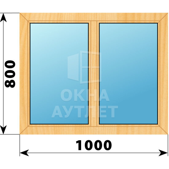 Двухстворчатое окно из сосны 1000×800 Г-Г ОА-41332