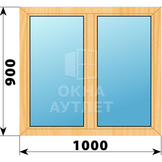 Двухстворчатое окно из сосны 1000×900 Г-Г ОА-41383