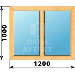 Двухстворчатое окно из сосны 1200×1000 Г-Г ОА-41512
