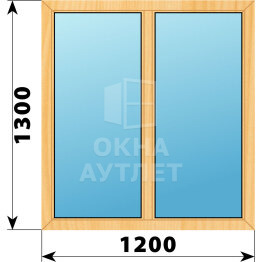 Двухстворчатое окно из сосны 1200×1300 Г-Г ОА-41176