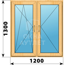 Двухстворчатое окно из сосны 1200×1300 ПО-П ОА-42211