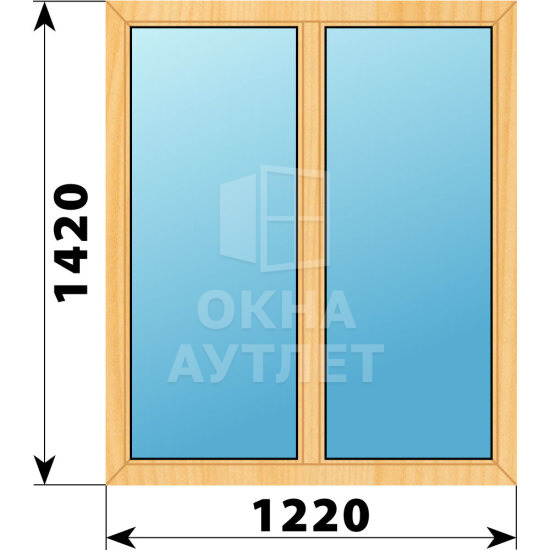 Двухстворчатое окно из сосны 1200×1420 Г-Г ОА-43204