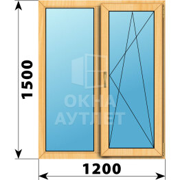 Двухстворчатое окно из сосны 1200×1500 Г-ПО ОА-42124