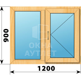 Двухстворчатое окно из сосны 1200×900 Г-П ОА-41782