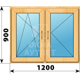 Двухстворчатое окно из сосны 1200×900 ПО-П ОА-41998