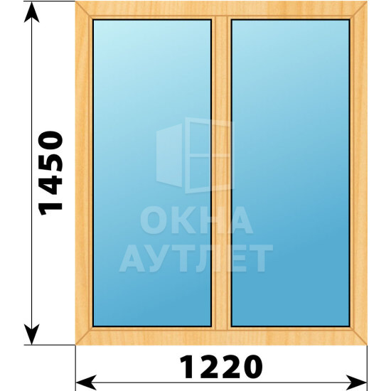 Двухстворчатое окно из сосны 1220×1450 Г-Г ОА-41794
