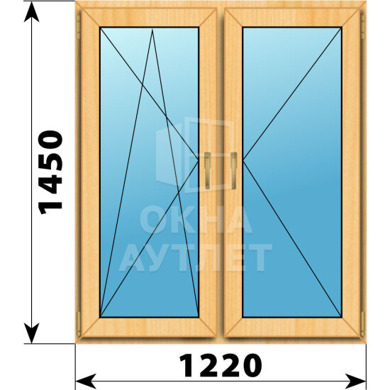 Двухстворчатое окно из сосны 1220×1450 ПО-П ОА-42322