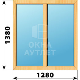 Двухстворчатое окно из сосны 1280×1380 Г-Г ОА-41773