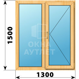 Двухстворчатое окно из сосны 1300×1500 Г-П ОА-42136