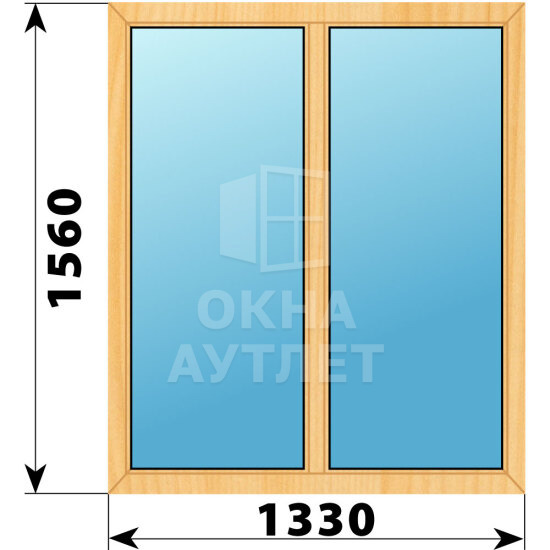 Двухстворчатое окно из сосны 1330×1560 Г-Г ОА-41911