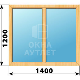 Двухстворчатое окно из сосны 1400×1200 Г-Г ОА-41704