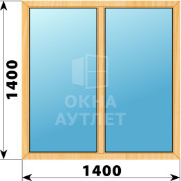 Двухстворчатое окно из сосны 1400×1400 Г-Г ОА-41602