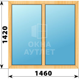 Двухстворчатое окно из сосны 1460×1420 Г-Г ОА-41881